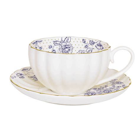 Set 2 Porcelain Espresso Cups with Saucers